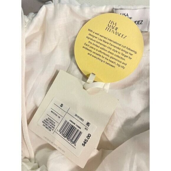 Lisa MarieĀ Fernandez Target Women's Ric RacāDress White/Yellow/Pink NWT Small - Picture 6 of 6